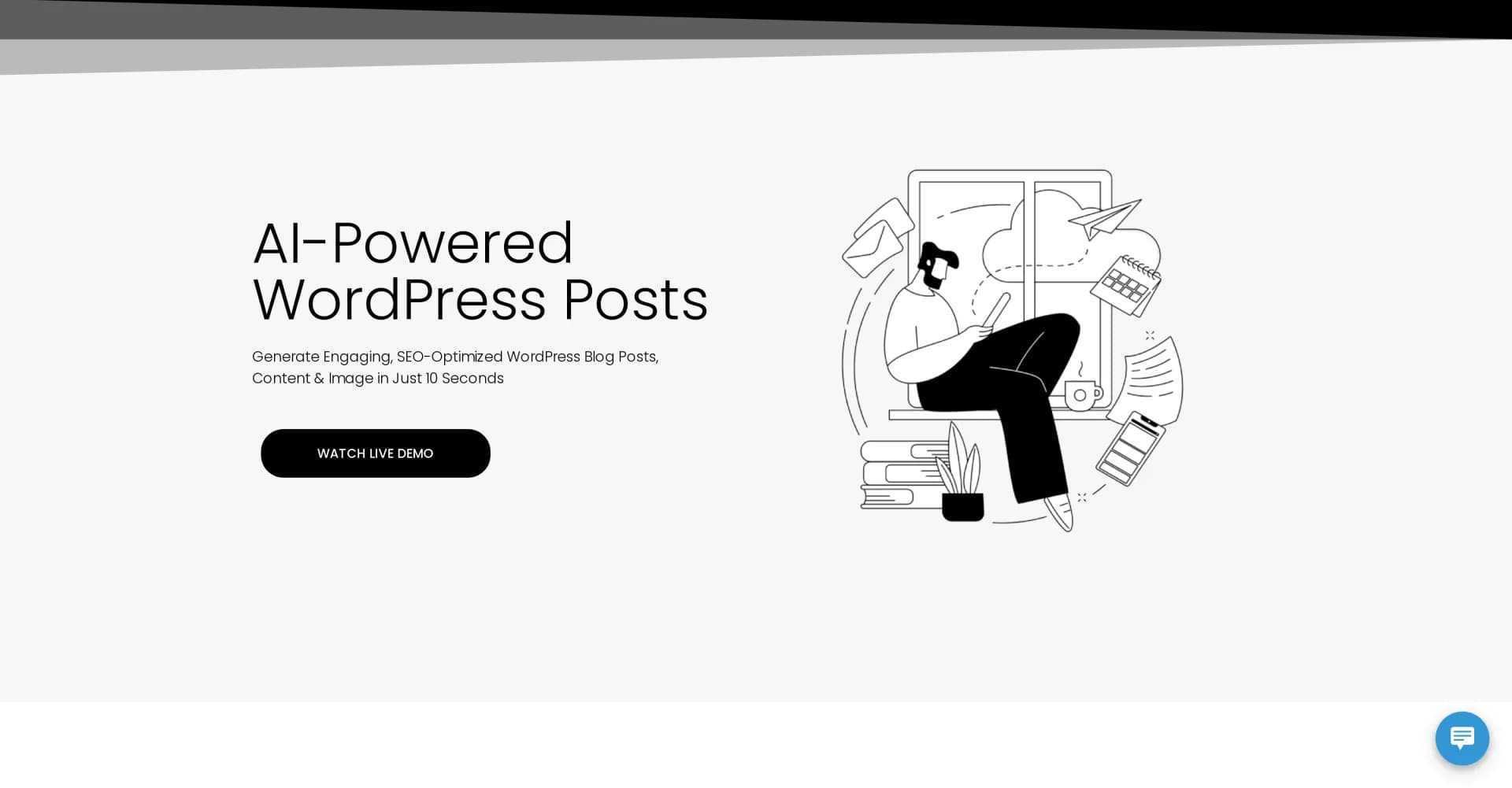 Quick Post homepage screenshot — Generate engaging WordPress posts in 10 seconds