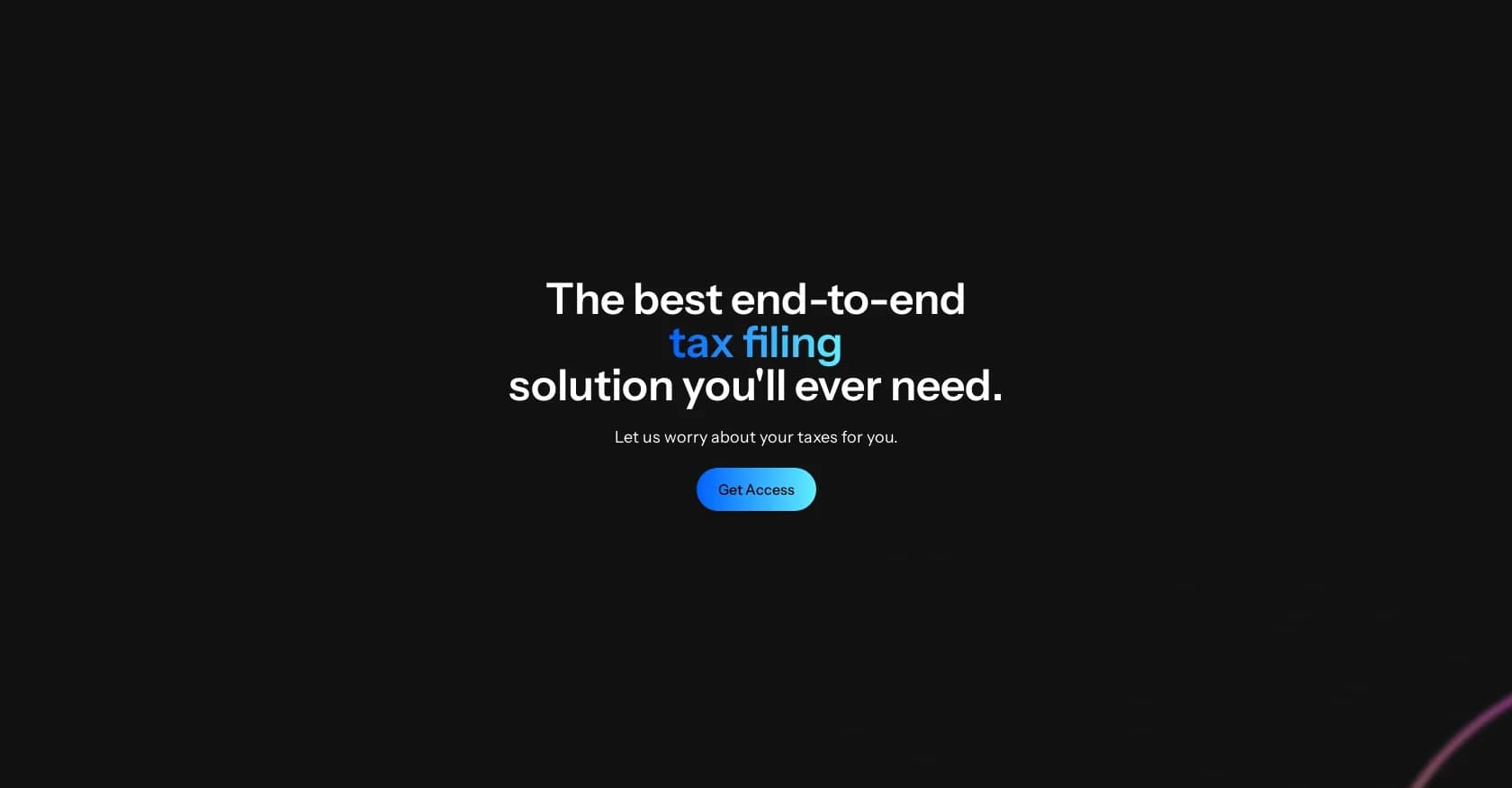 Reconcile homepage screenshot — Effortless AI-powered tax filing solution.