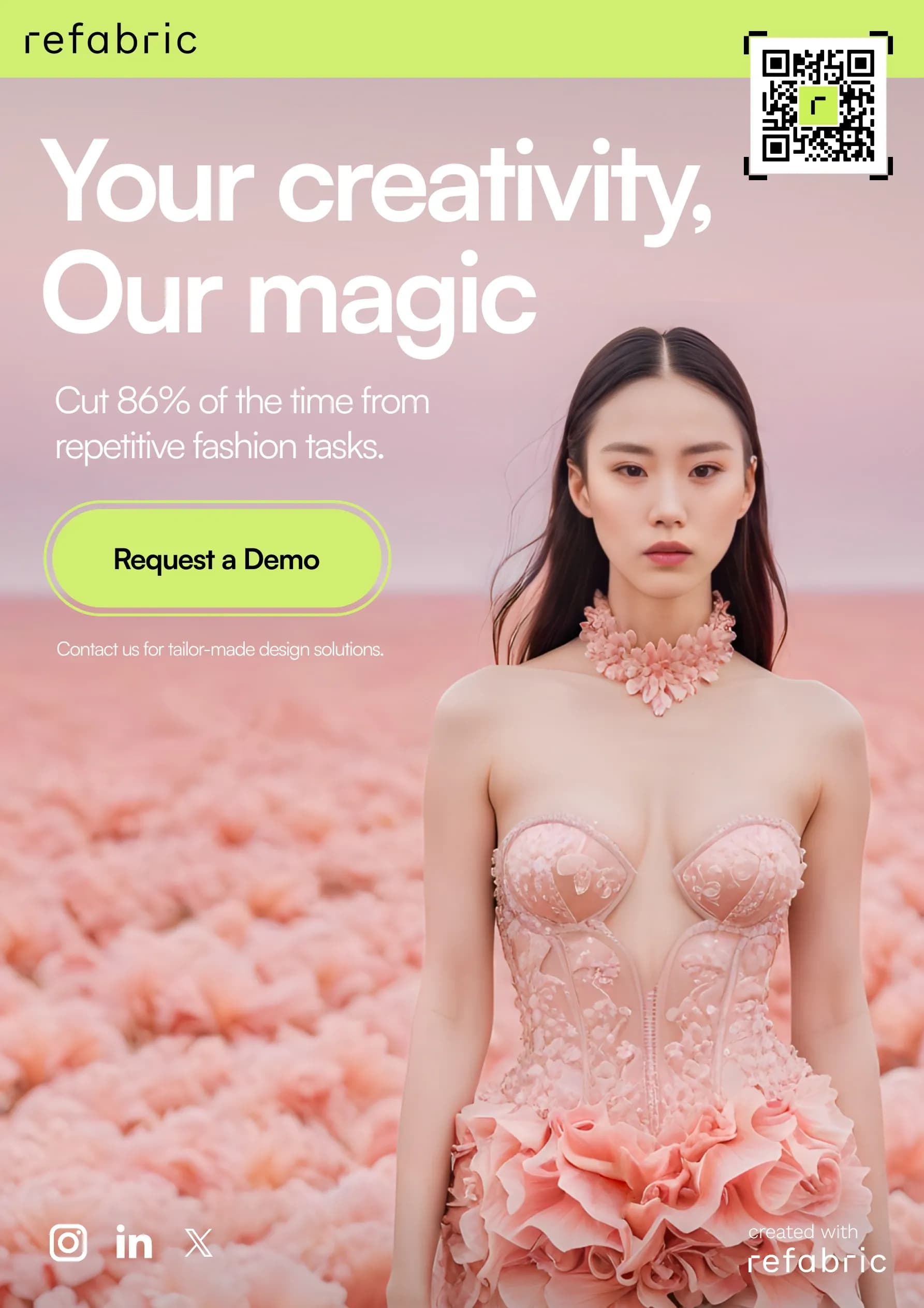 Refabric homepage screenshot — AI Tool for Fashion Professionals