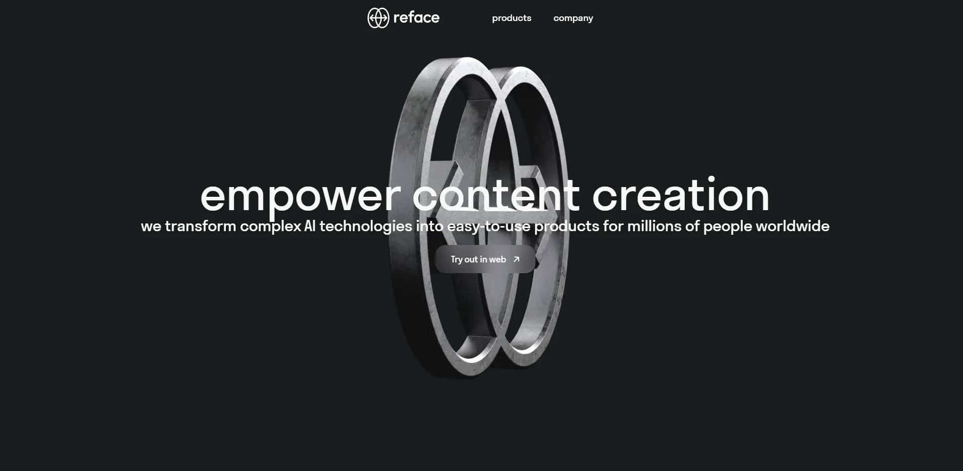 Reface homepage screenshot — Swap faces in videos, GIFs and memes with a selfie.