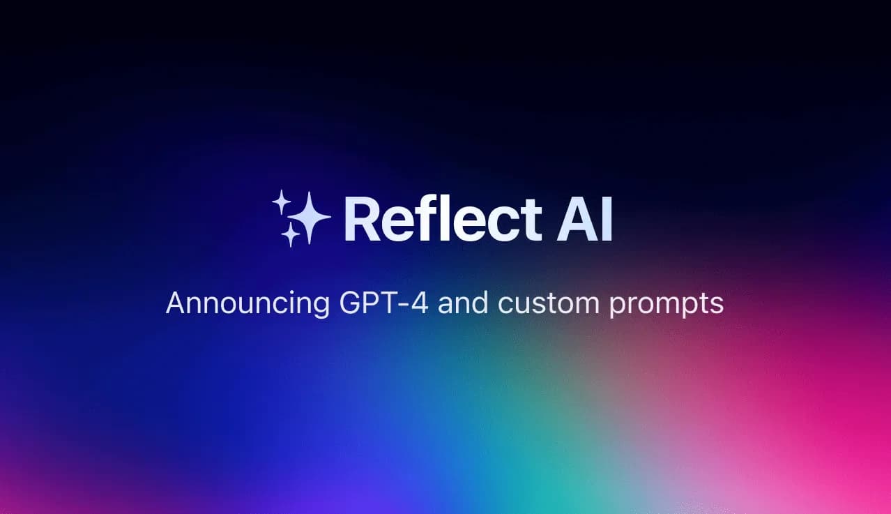 Reflect AI homepage screenshot — Never miss a note, idea or connection