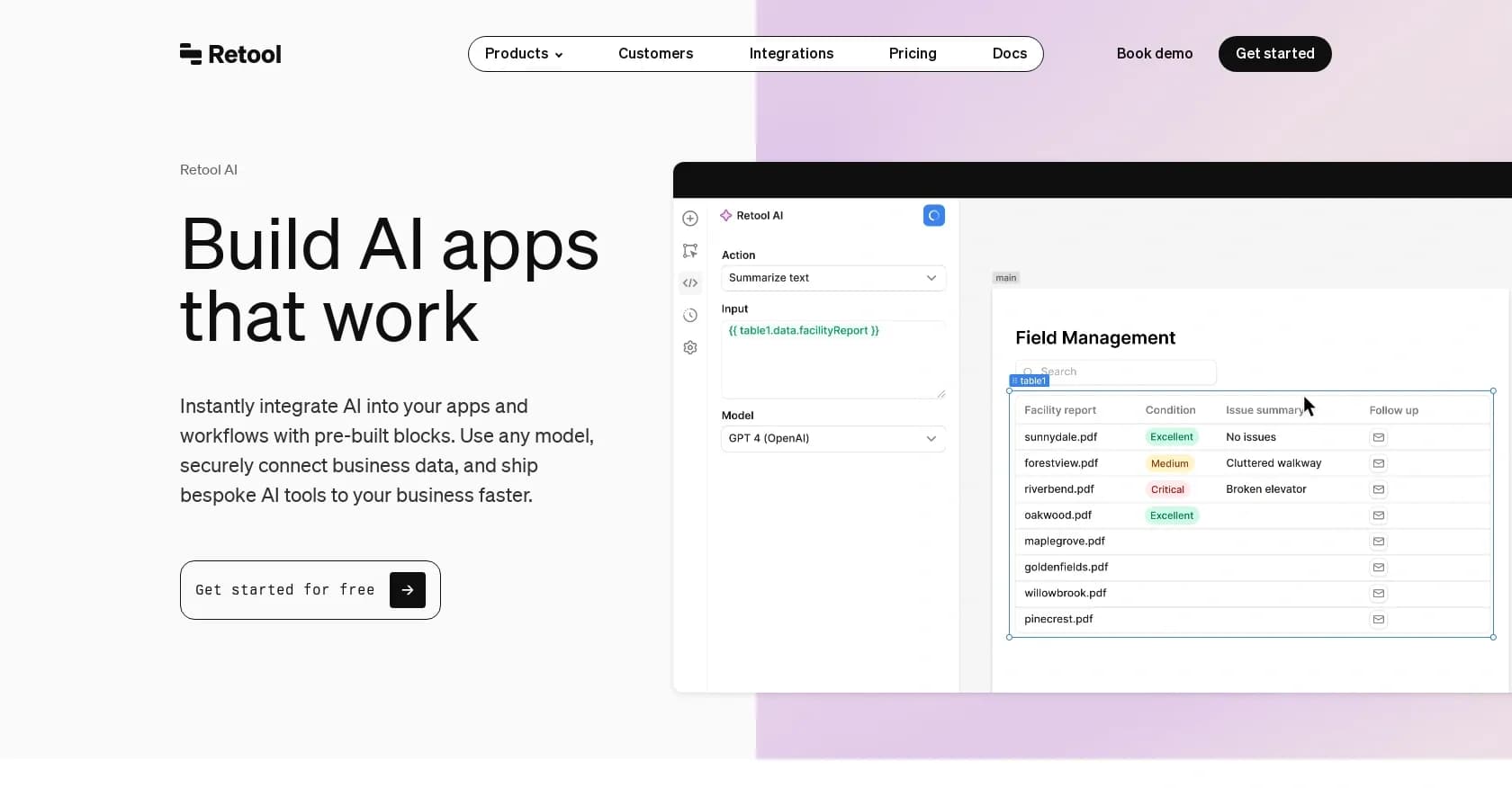 Retool homepage screenshot — Ship custom AI tools in minutes