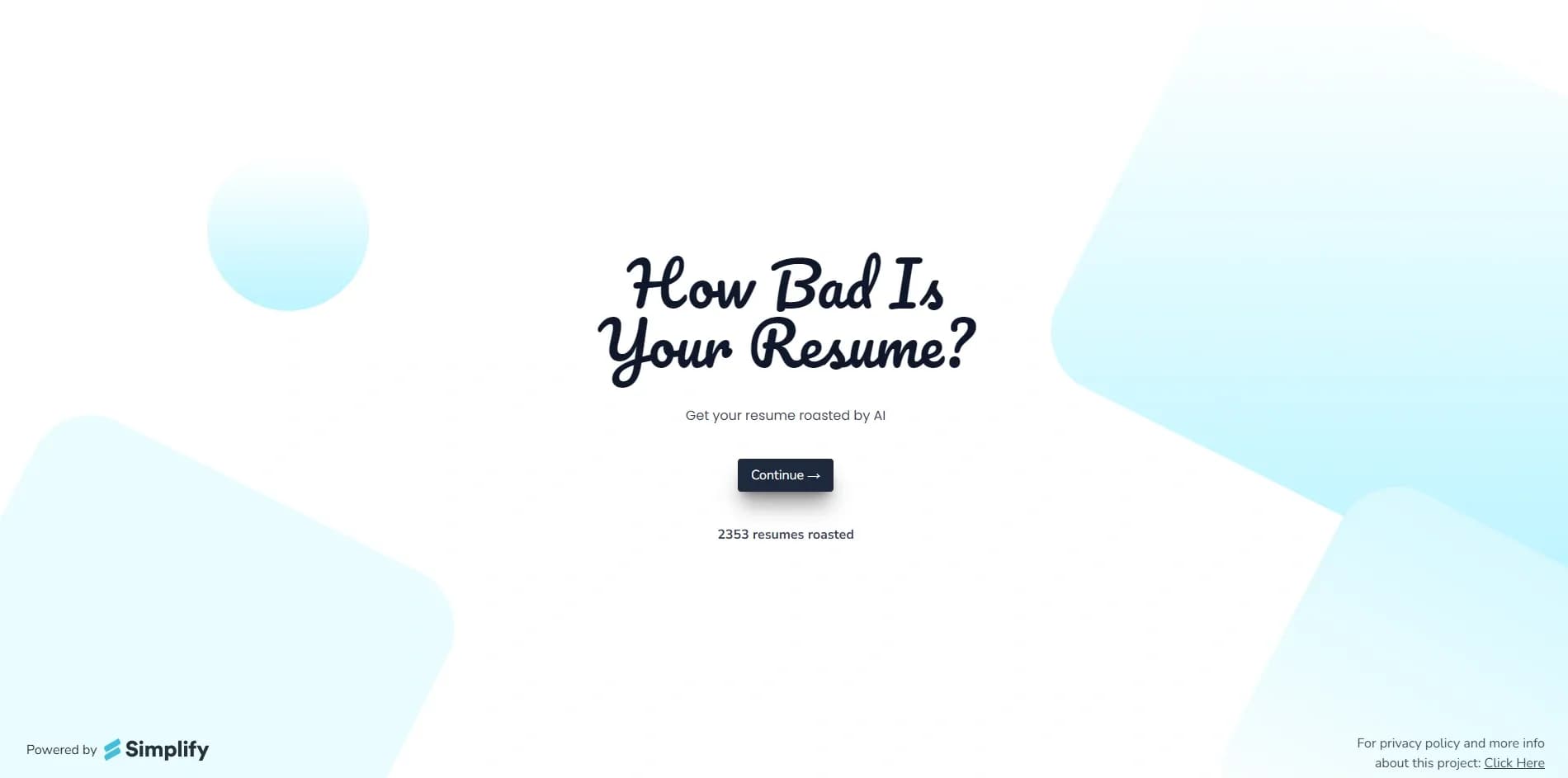 RoastMyResu.me homepage screenshot — Get your resume roasted by AI