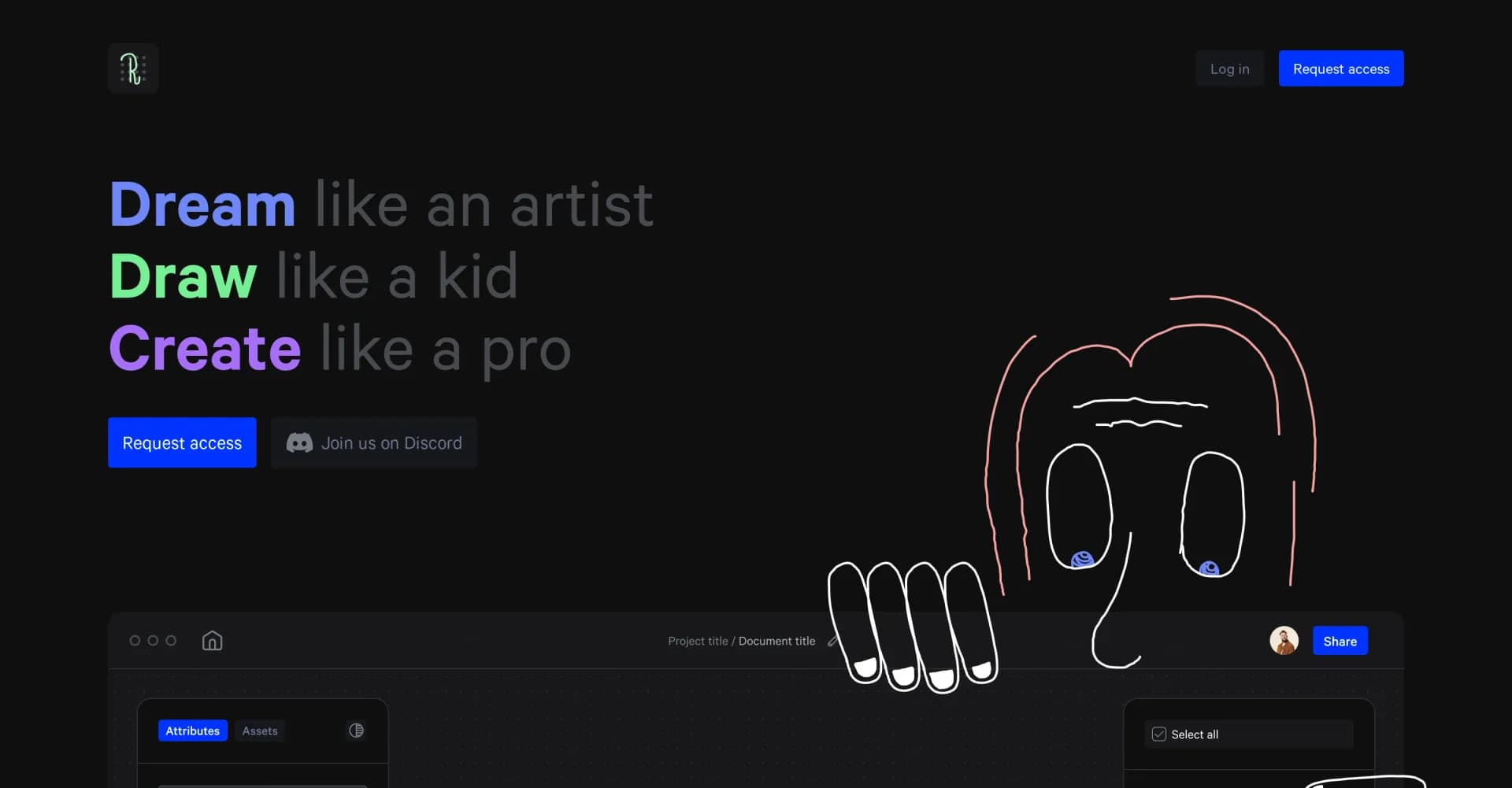 Roughly homepage screenshot — Turn rough sketches into works of art