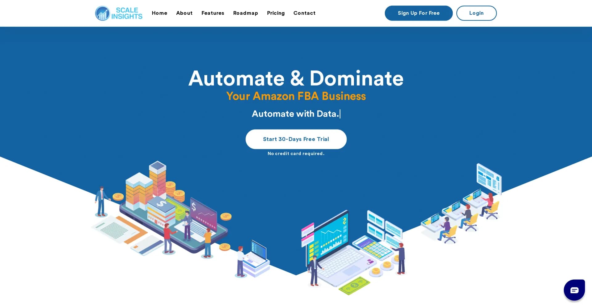 Scale Insights homepage screenshot — Automate and dominate your Amazon FBA business