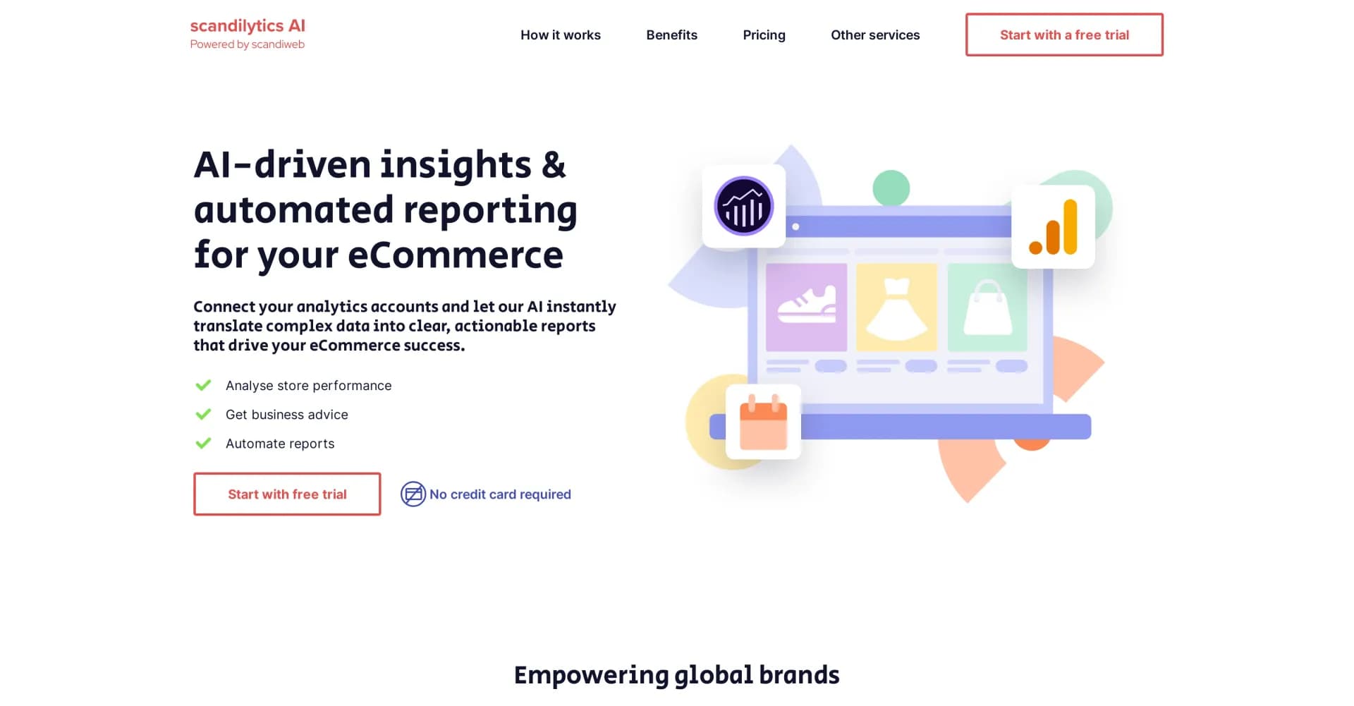 Scandilytics homepage screenshot — AI-driven insights for eCommerce success
