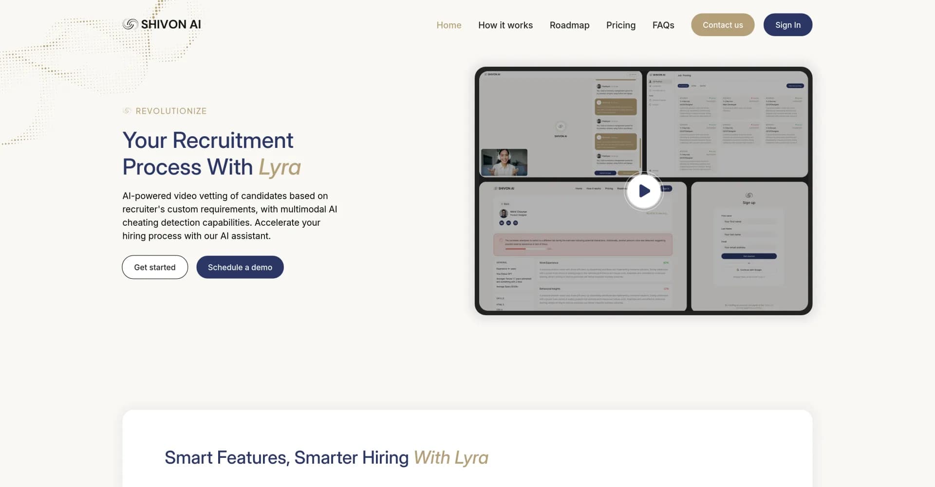 Shivon AI homepage screenshot — AI-powered insights for decision makers.
