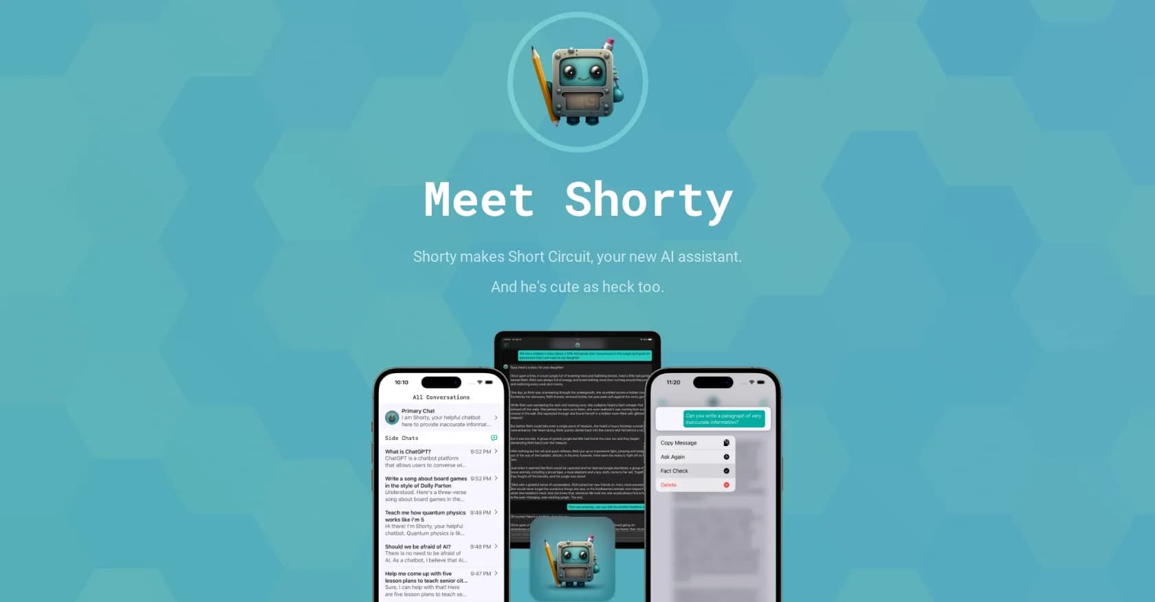 Shortcircuit homepage screenshot — ChatGPT everywhere on iPhone, iPad, and Mac