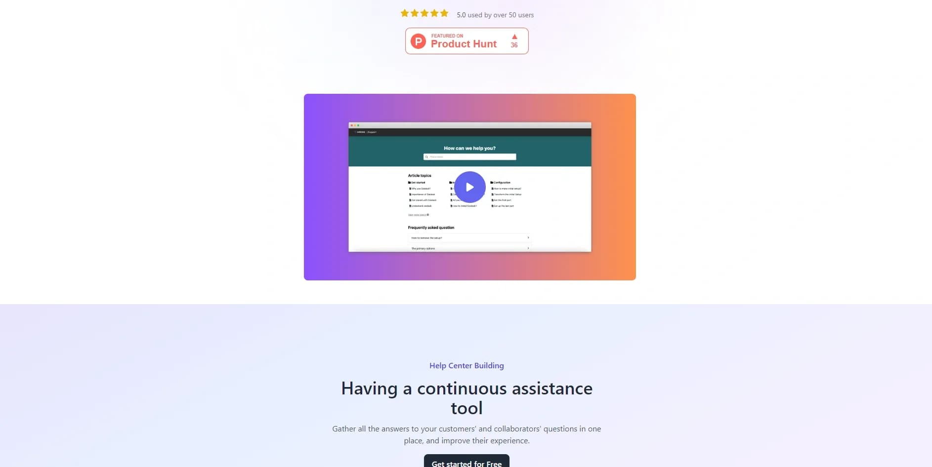 Siedisk homepage screenshot — Build knowledge bases and FAQs with AI assistance.