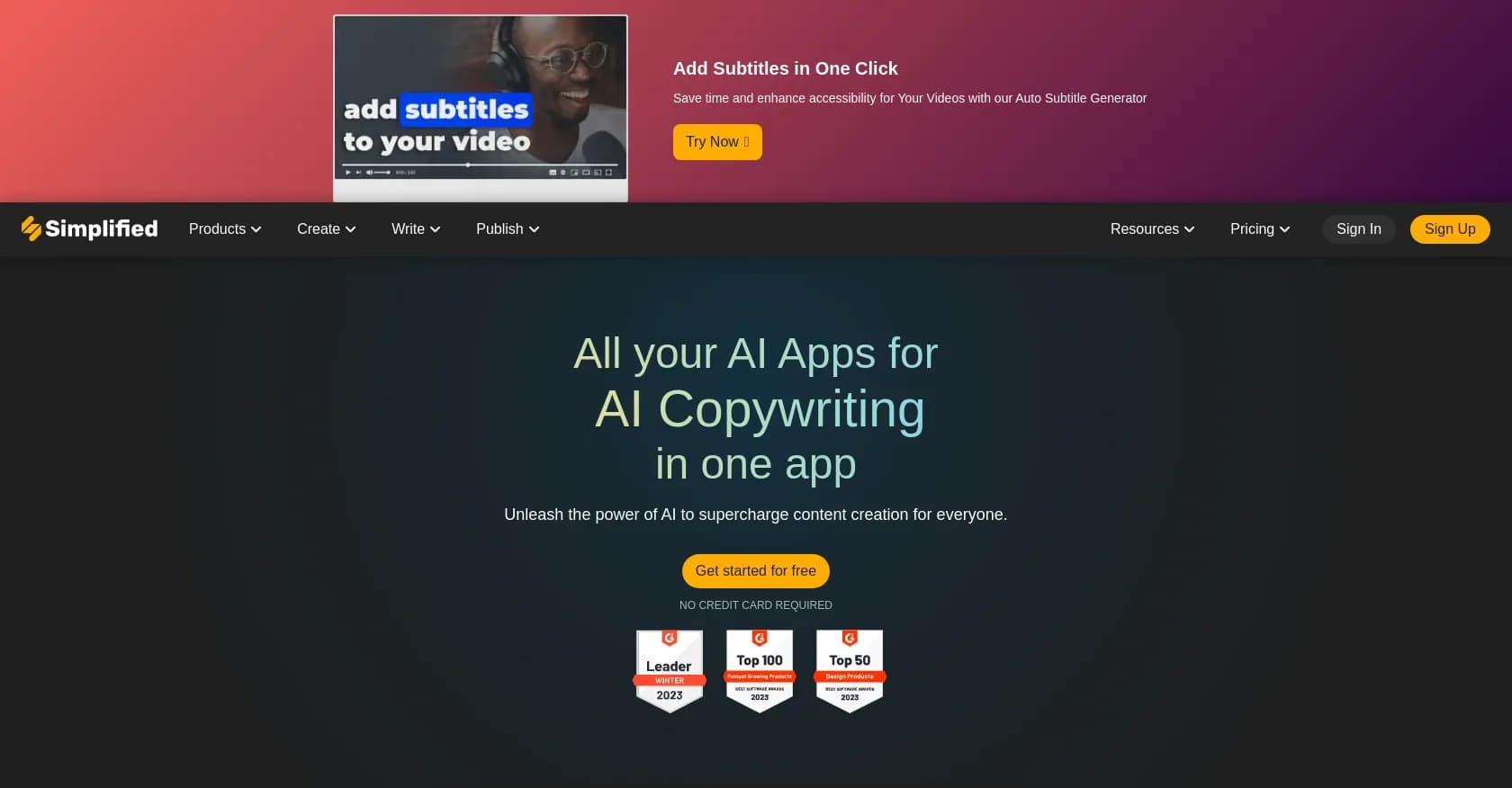 Simplified homepage screenshot — All-in-one app for modern marketing teams