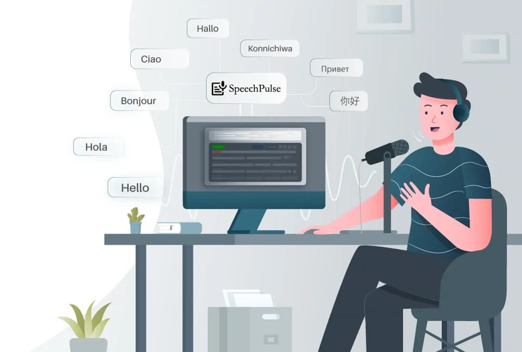 SpeechPulse homepage screenshot — Voice typing everywhere with Whisper recognition