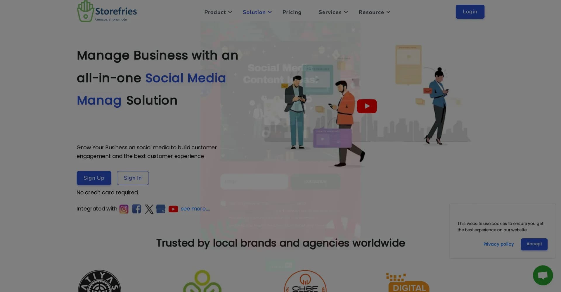 Storefries homepage screenshot — Supercharge your social media growth