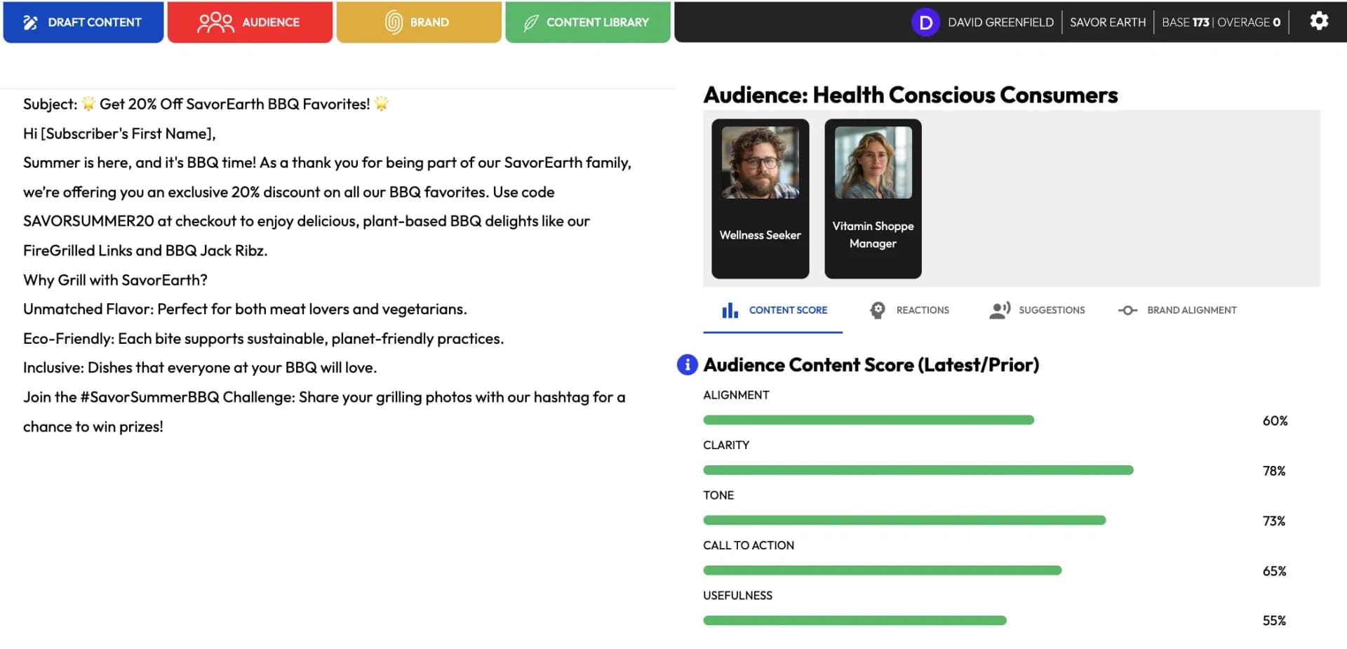 Subatomic homepage screenshot — Harness the power of AI personas for your marketing.