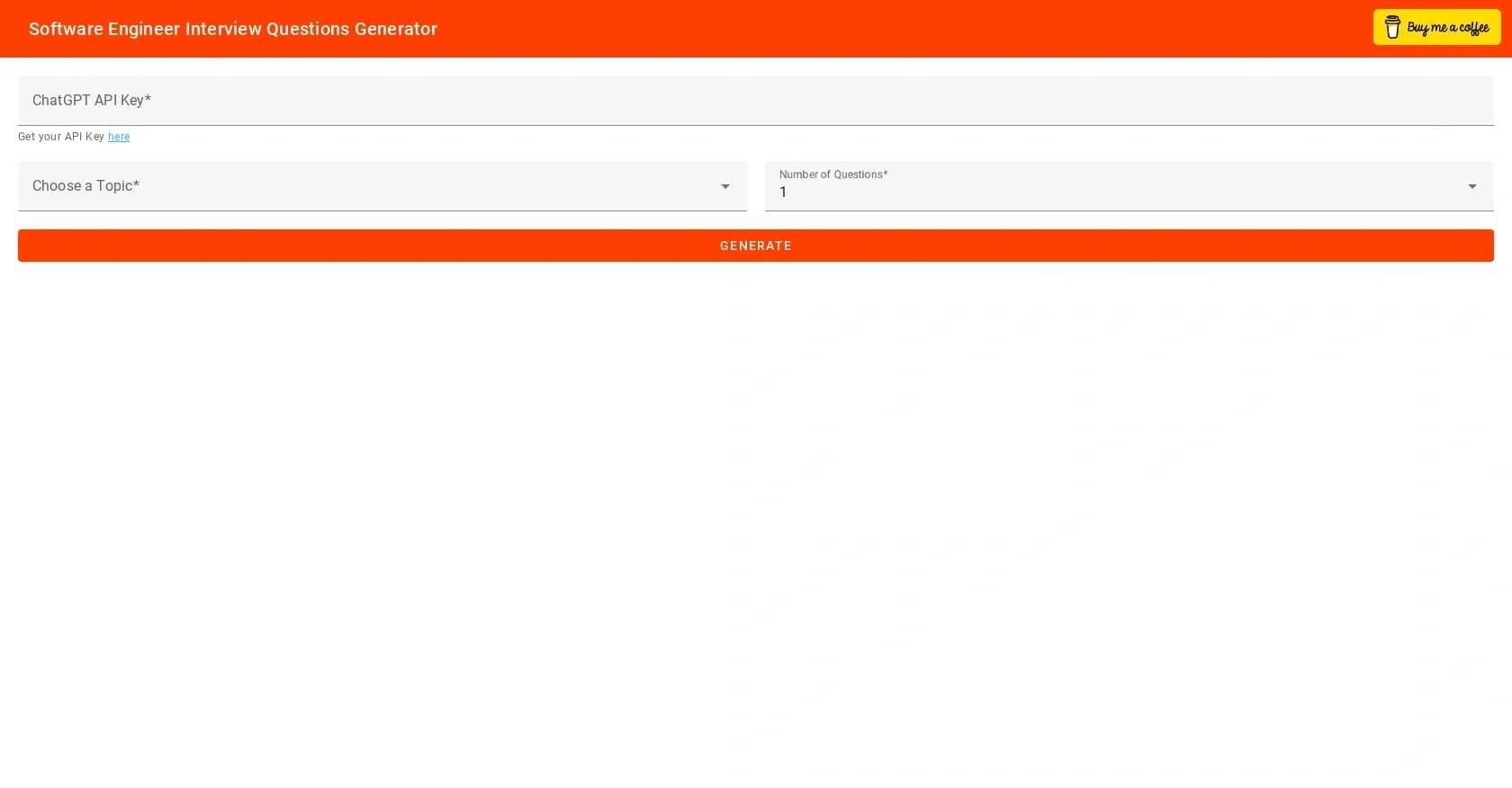 Svelte Interview Questions homepage screenshot — Generate tailored software engineer interview questions inst