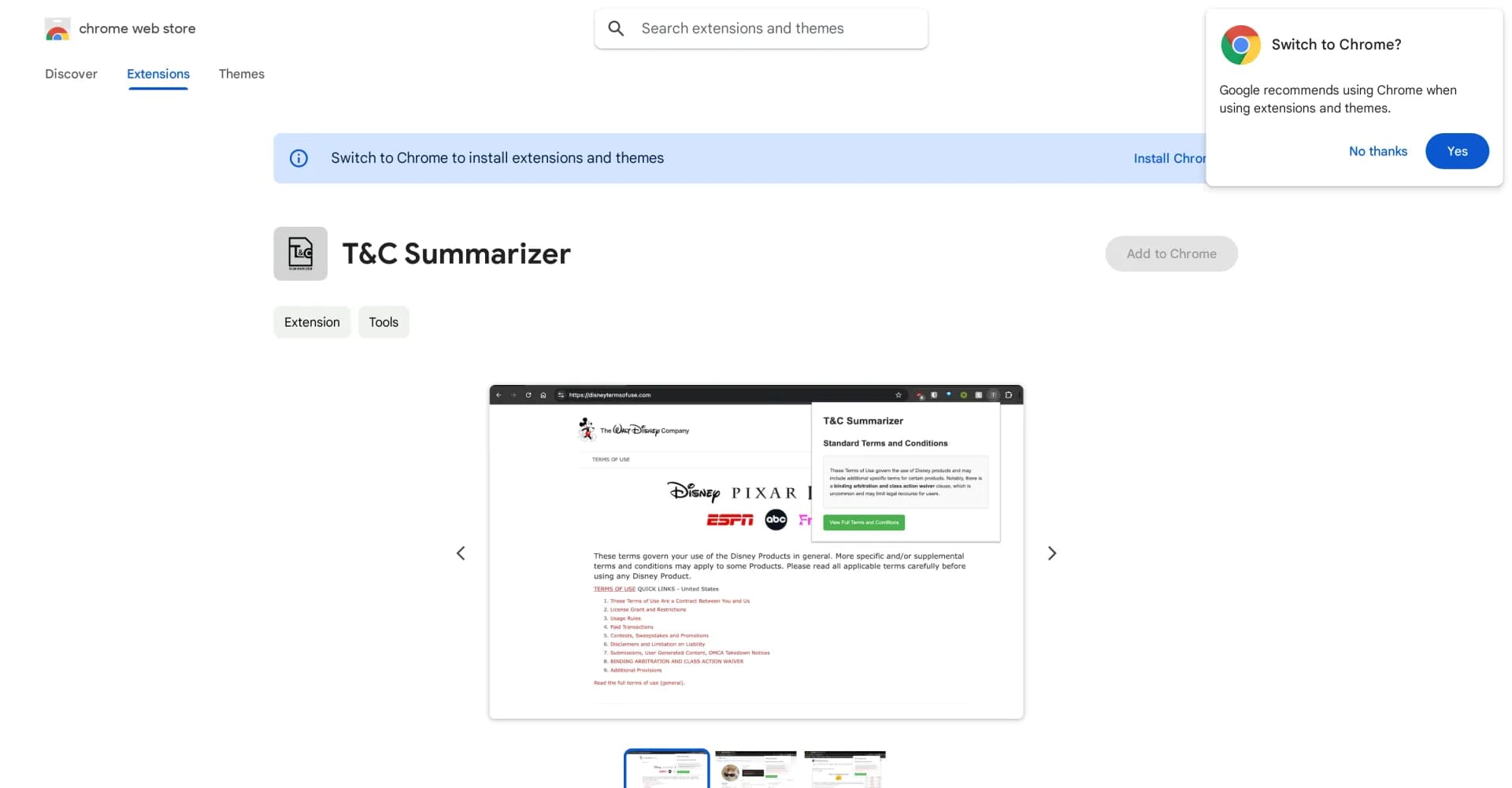 T&C Summarizer homepage screenshot — Summarize Terms and Conditions with AI