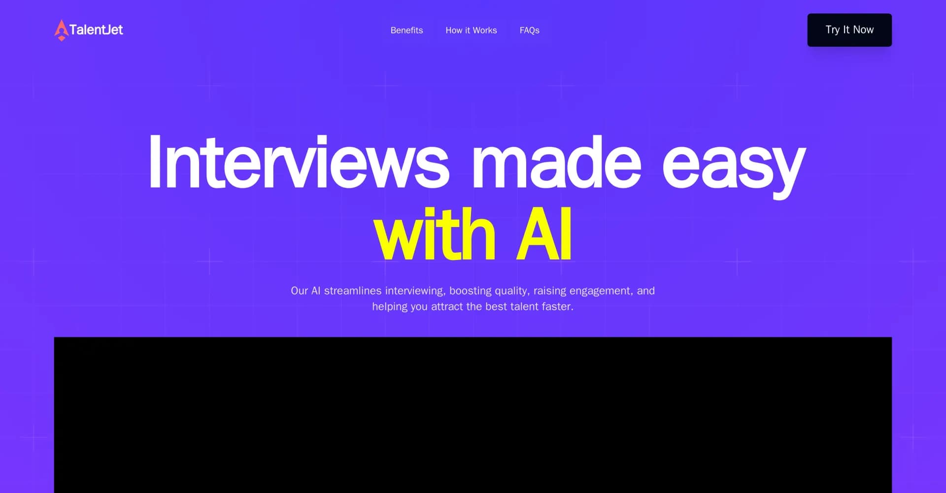 Talentjet homepage screenshot — AI-powered brainstorming assistant