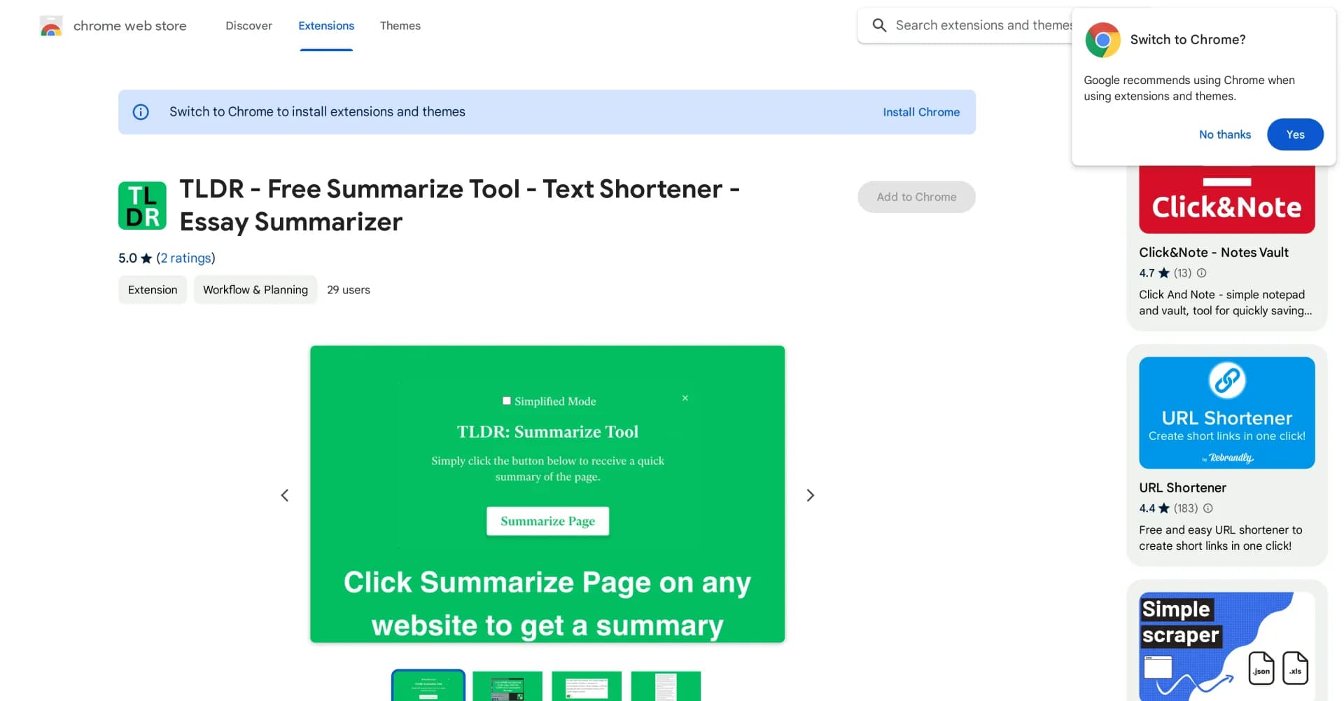 TLDR - Summarize Tool homepage screenshot — Automatically summarize articles, blogs, and papers instantl