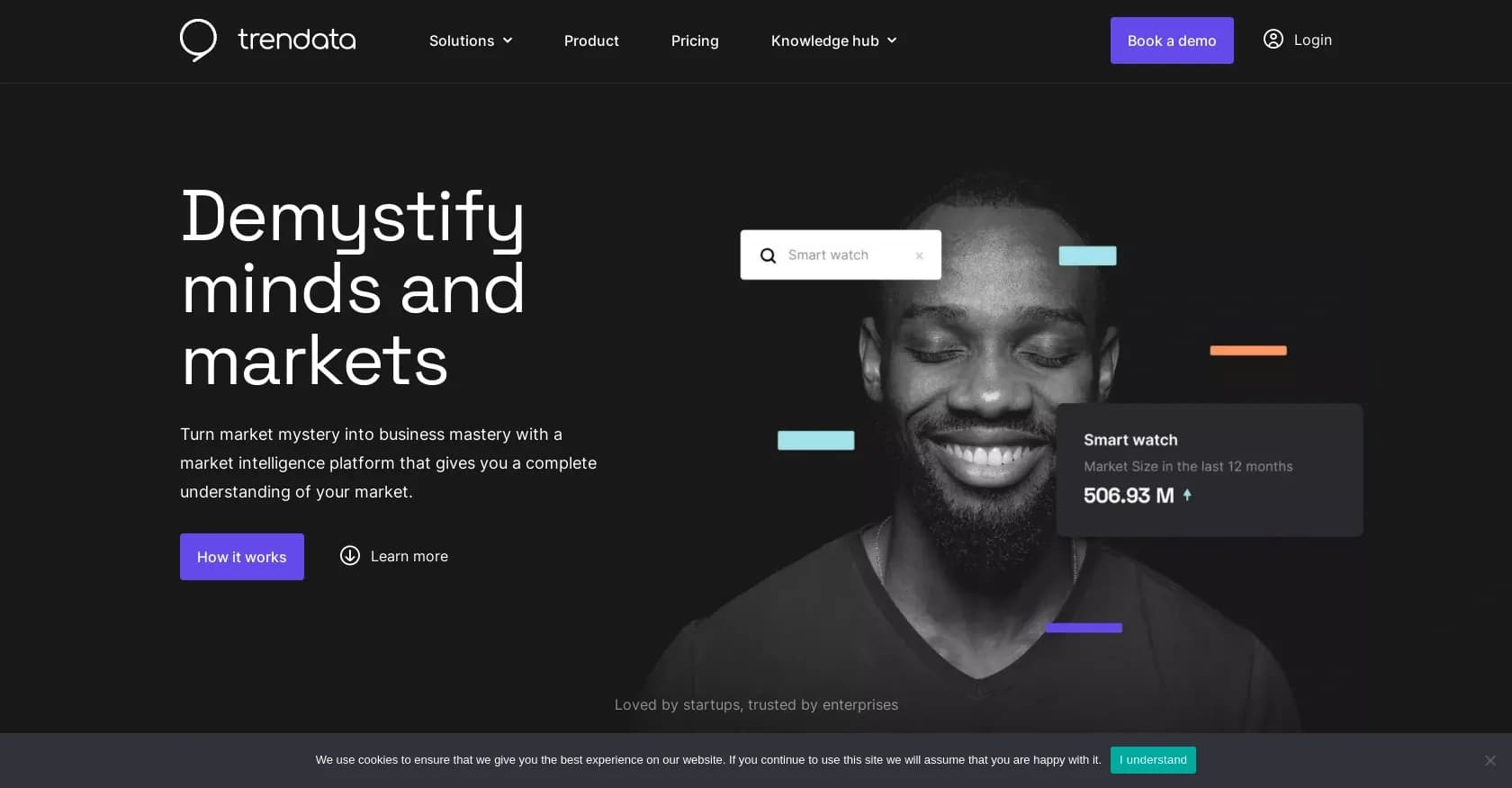 Trendata homepage screenshot — AI-powered market intelligence for actionable insights.