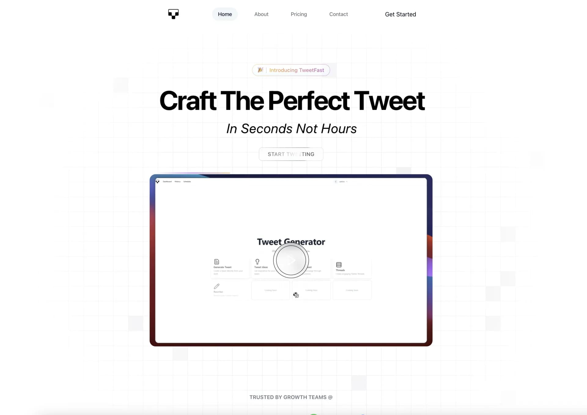 TweetFast homepage screenshot — Craft viral tweets in seconds with AI.