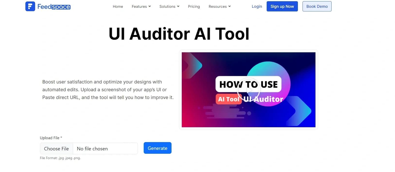 UI Auditor AI Tool homepage screenshot — Boost UI with automated audits