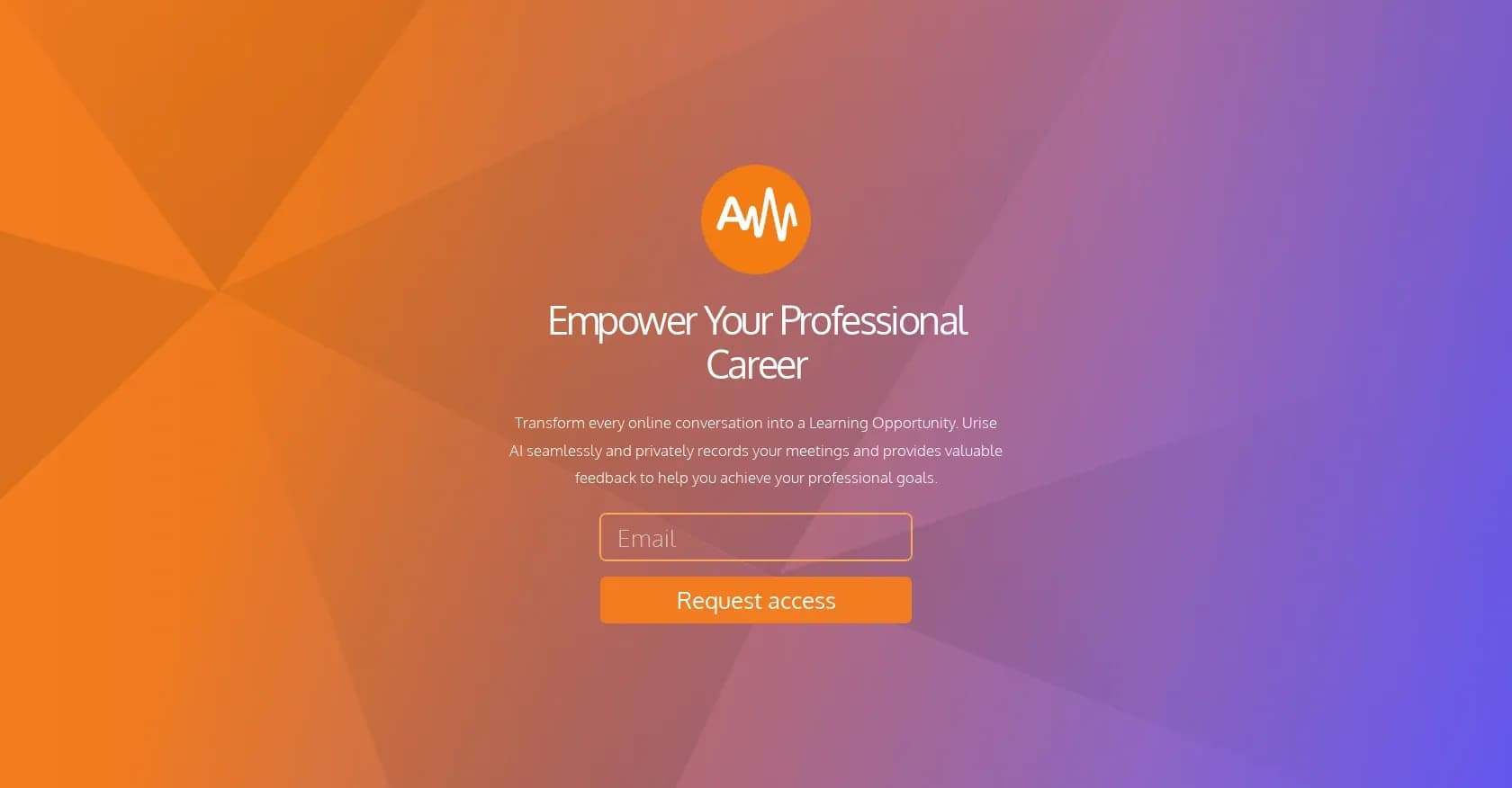 Urise AI homepage screenshot — Turn online meetings into English learning opportunities.