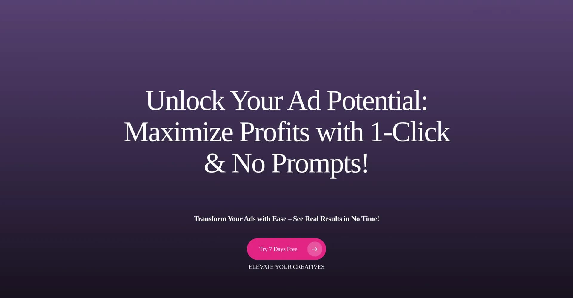 Veedy homepage screenshot — Transform static ads into engaging animations with AI