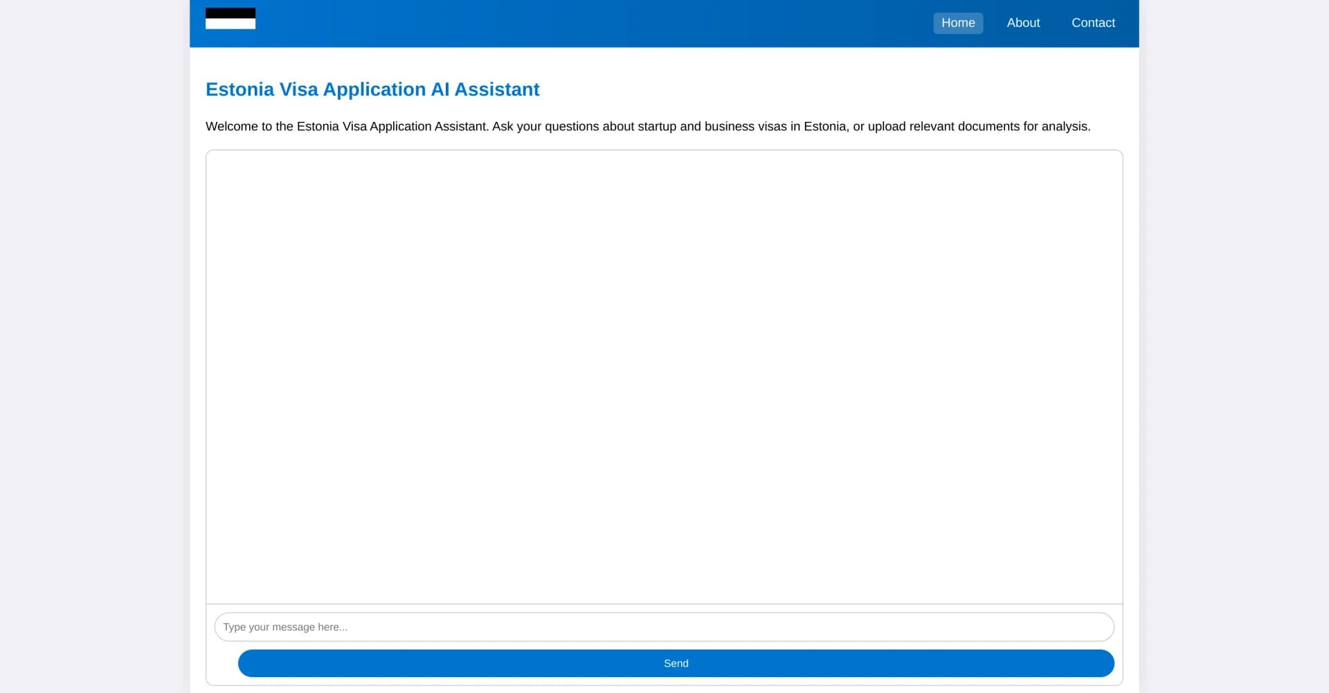 Visa Estonia homepage screenshot — Simplify your Estonia visa application process.