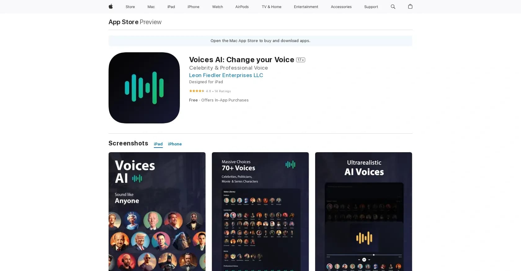 Voices AI homepage screenshot — Voice transformed for fun and entertainment.