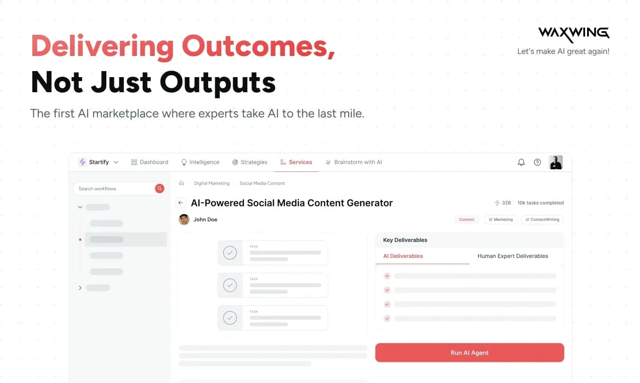 Waxwing homepage screenshot — AI copilot for every growth task.