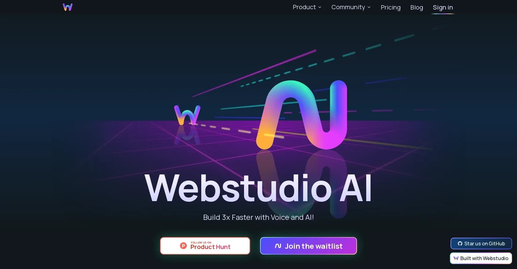 Webstudio homepage screenshot — Webstudio accelerates website creation for designers.
