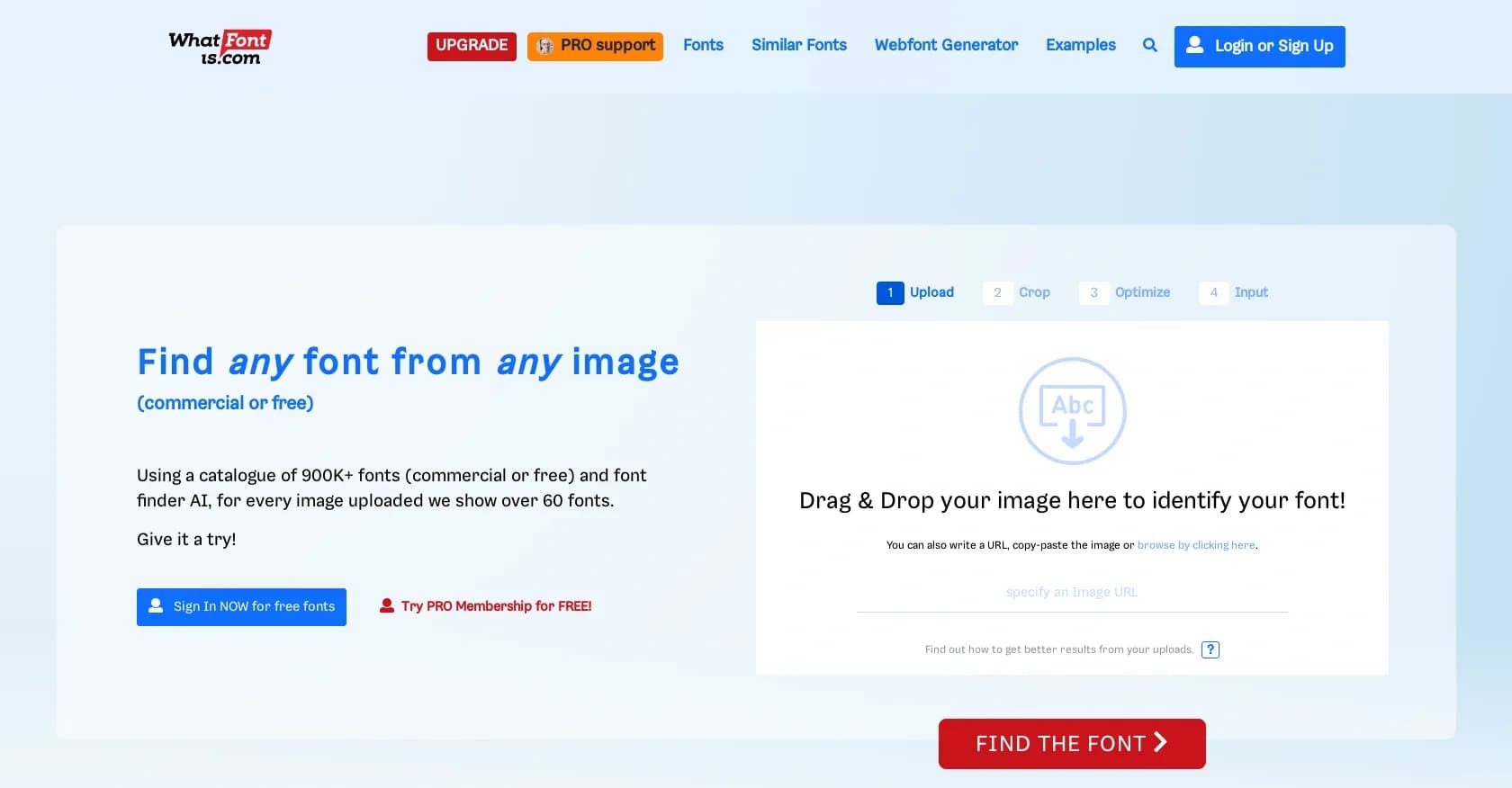 What font is homepage screenshot — Identify fonts from any image in seconds