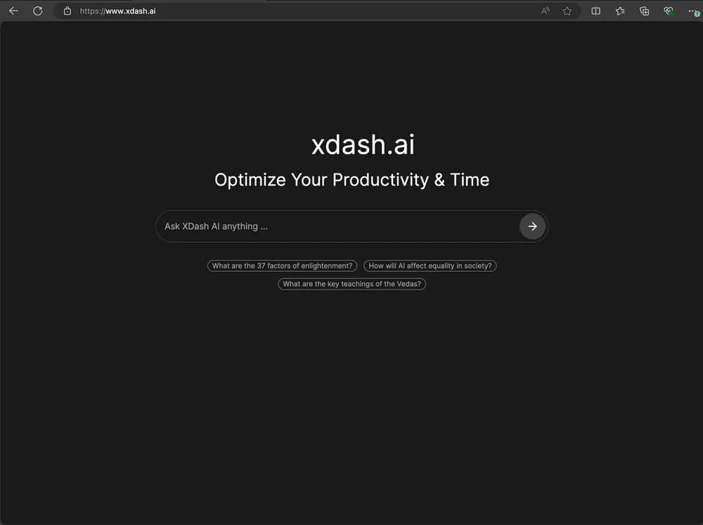 Xdash homepage screenshot — AI-powered multilingual semantic search