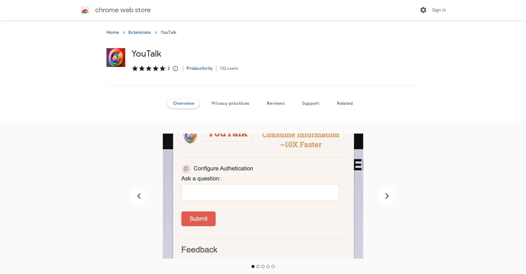 YouTalk homepage screenshot — Interactive Q&A and relevant YouTube snippets.