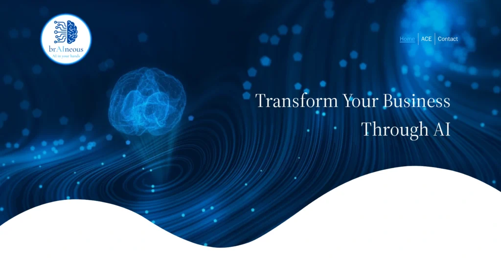 ACE by Braineous interface showing homepage