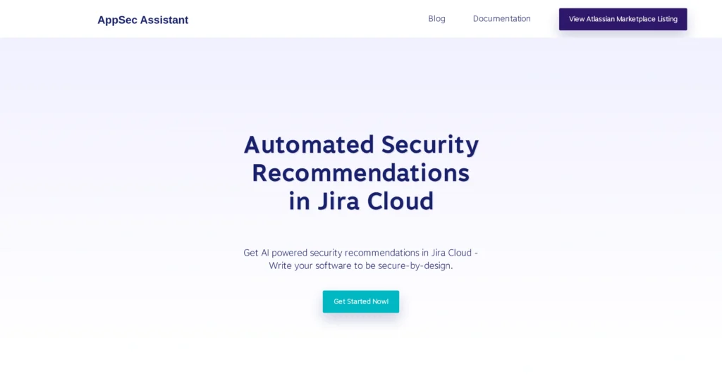 AppSec Assistant interface showing homepage