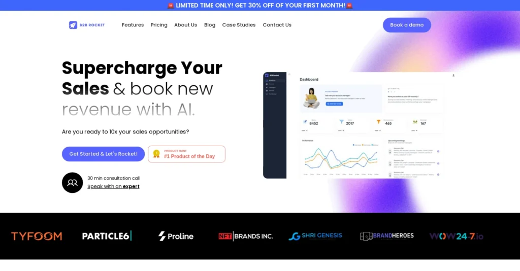 B2B Rocket interface showing homepage