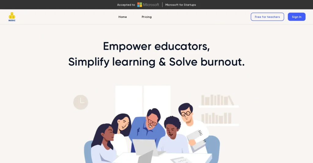 Buddiz interface showing homepage