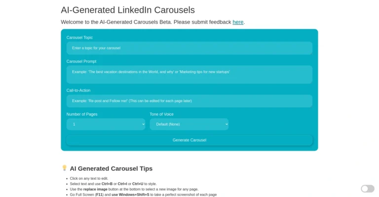 Carousel generator