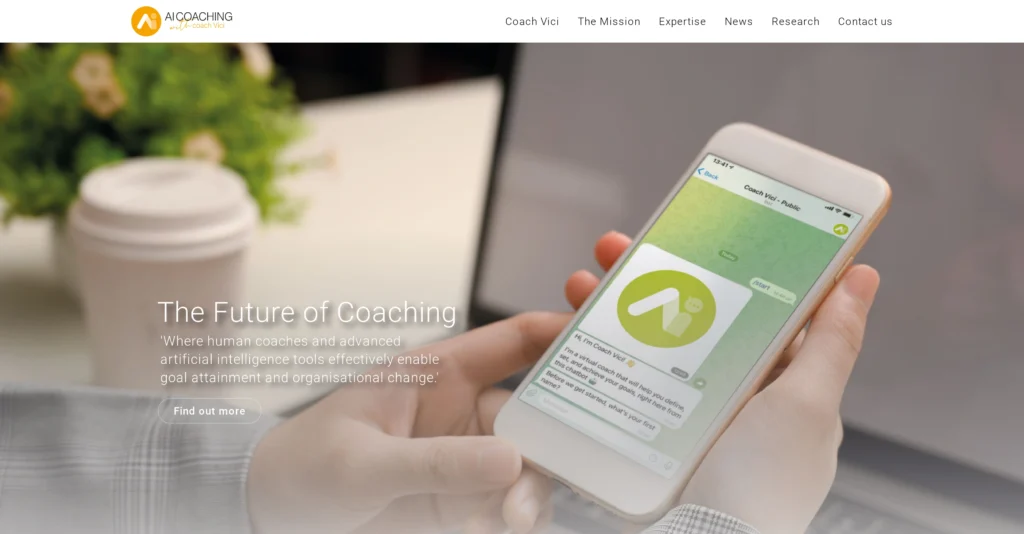 Coach Vici interface showing homepage