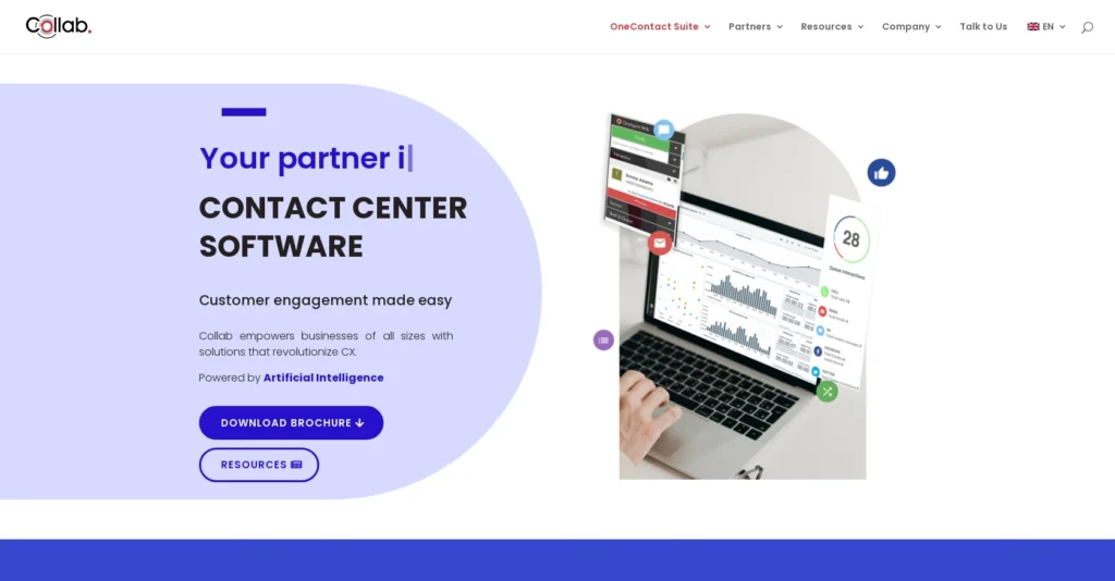 Collab.com interface showing homepage