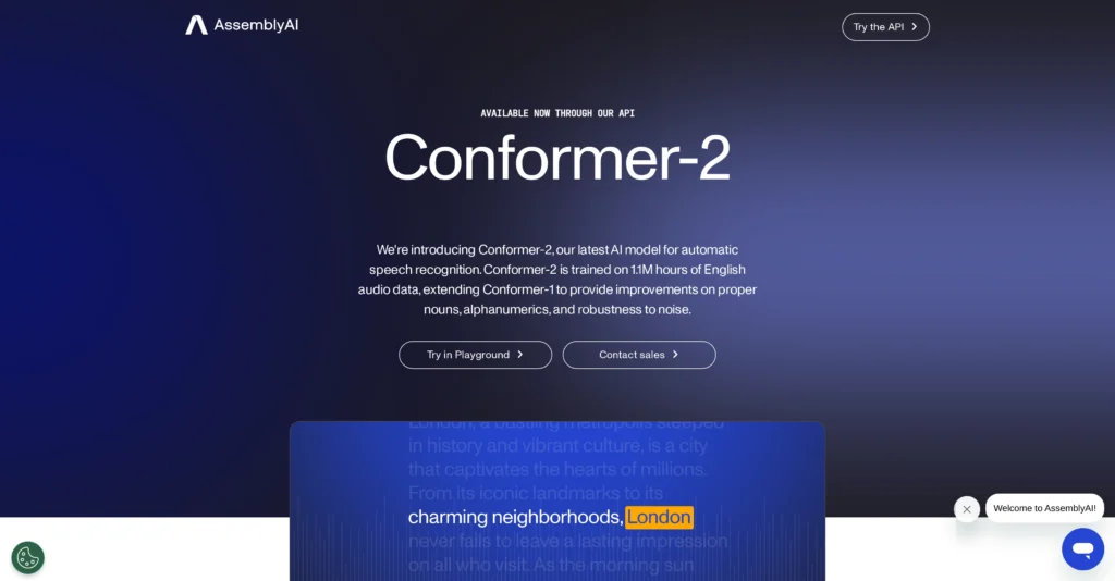 Conformer2 interface showing homepage
