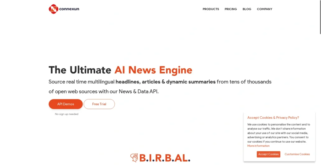 Connexun interface showing homepage
