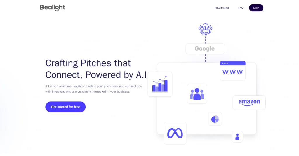 Dealight interface showing homepage