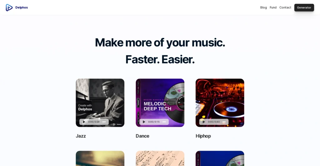 Delphos interface showing homepage