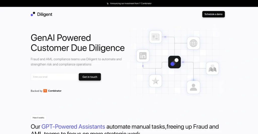 Diligent interface showing homepage