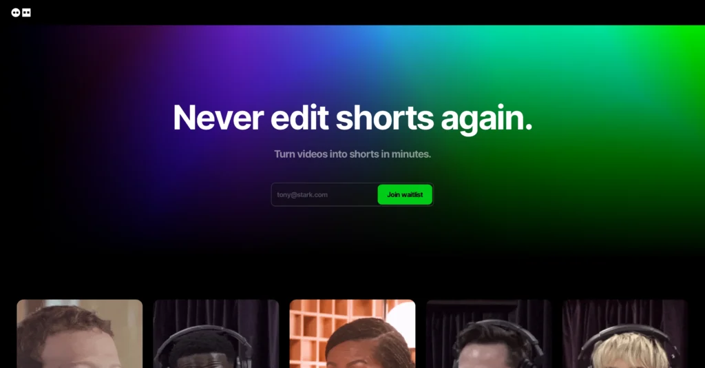 Dumme interface showing homepage