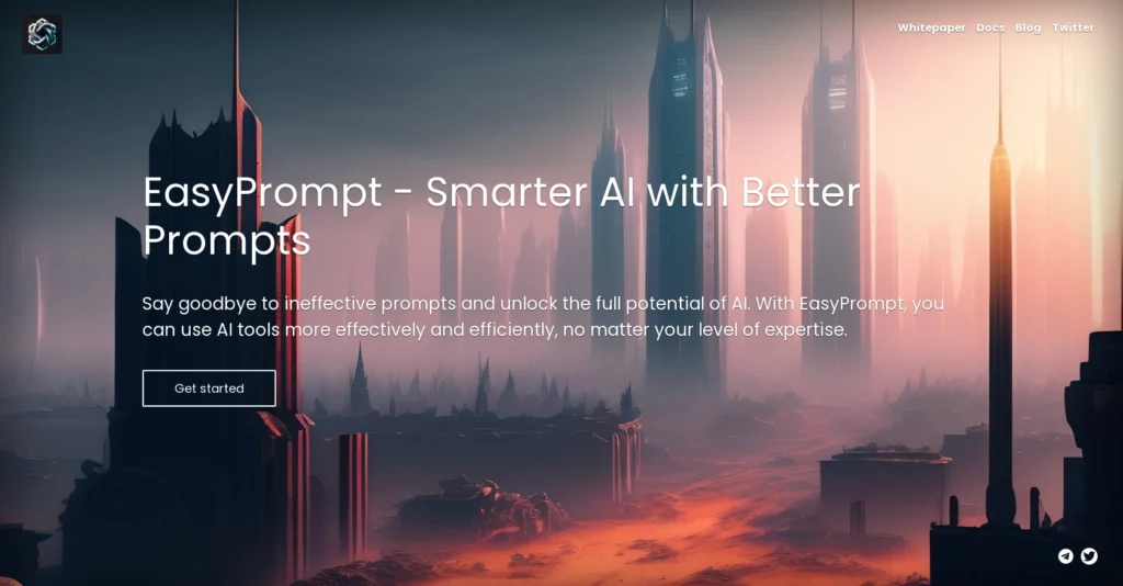 EasyPrompt interface showing homepage