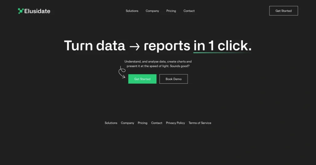 ElusidateAI interface showing homepage