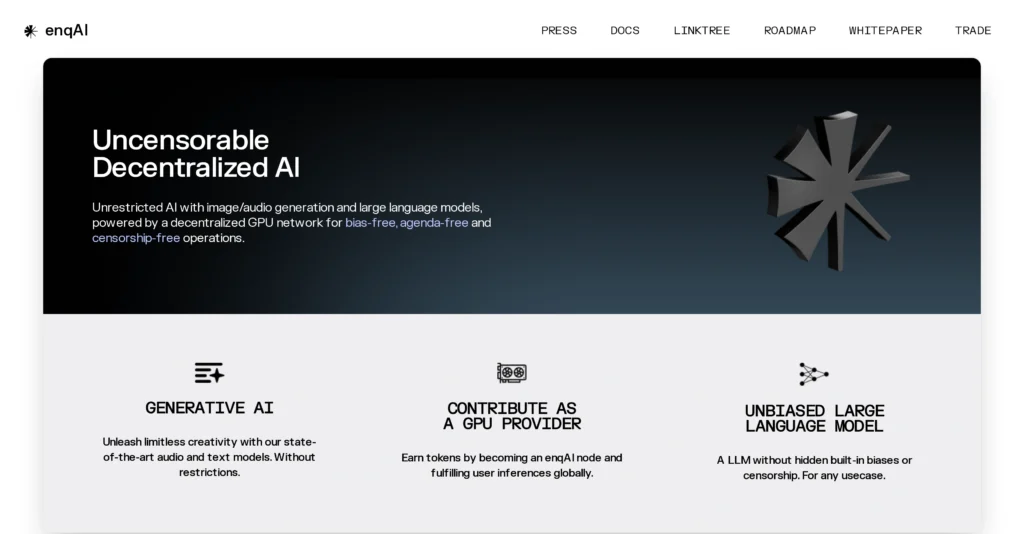 enqAI interface showing homepage