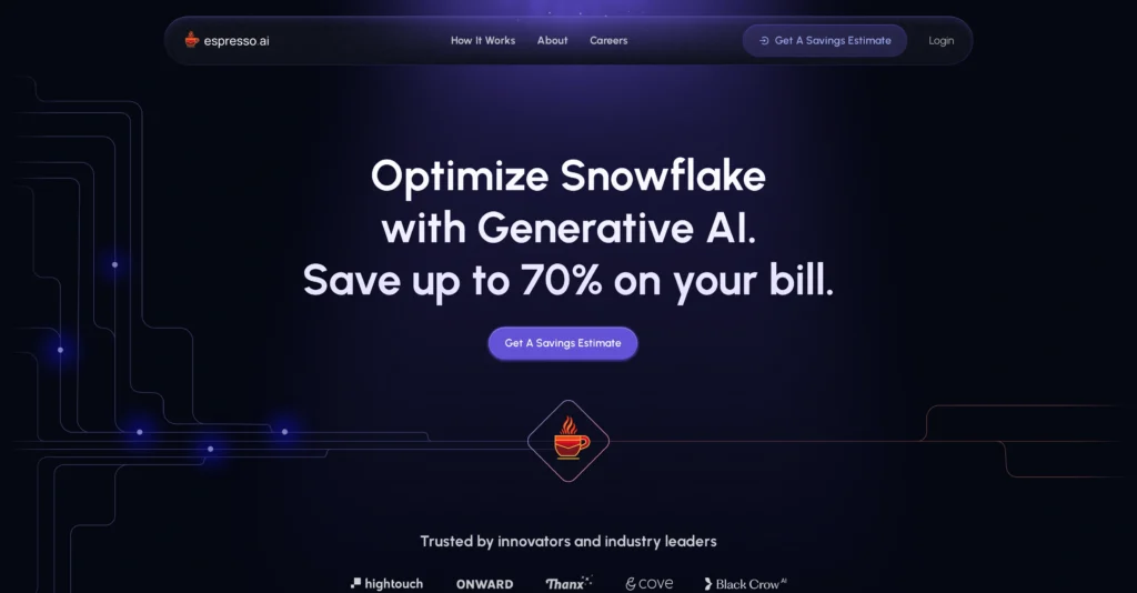 Espresso interface showing homepage